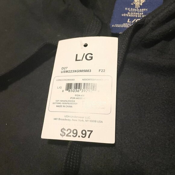 US Polo Assn Sleepwear Fleece Shirt Long Sleeve Mens Large Pullover - Picture 3 of 16